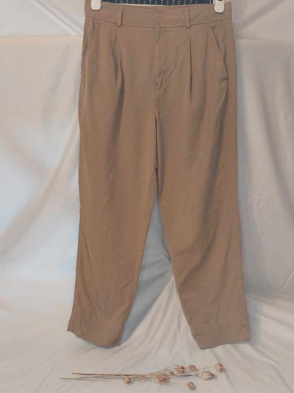 Everlane TENCEL Way-High Taper Pant Ash Brown Sz 12 (matching blazer available)